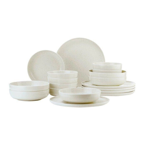 Loods Serviesset 24-delig - Hoogwaardig Porselein - Mat Crème Tweedehands