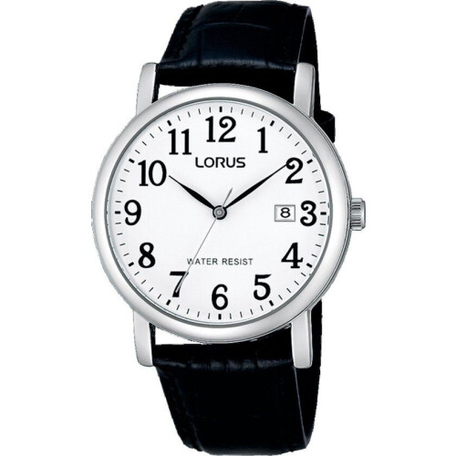 Lorus RG835CX5 - Heren Polshorloge - Zwarte leren band - Duidelijk afleesbare wijzerplaat