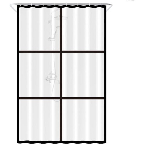 Loti Living Douchegordijn - Waterdicht - Anti Schimmel - Mat Transparant Zwart 120x200 cm Tweedehands