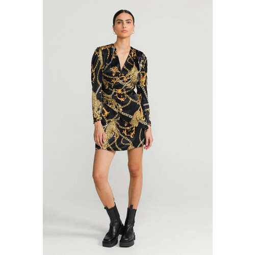 LOVJOI dames vegan Jurk Emylia Jaguar Barok Zwart Tweedehands