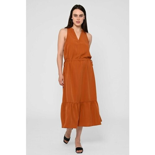 LOVJOI dames vegan Maxi Jurk Ramaria Donker Amber Tweedehands