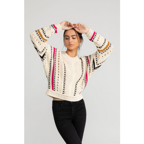 LOVJOI dames vegan Trui Eleah Misty Beige Tweedehands