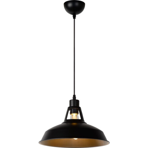 Lucide BRASSY-BIS - Hanglamp - Ø 31 cm - Dimbaar - Zwart