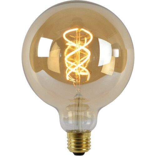 Lucide G125 - Filament lamp - LED Dimbaar -Ø 12,5 cm - E27 - 4,9W 2200K - Amber
