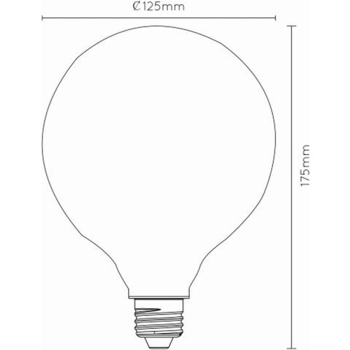 Lucide G125 - Filament lamp -Ø 12,5 cm - LED 8W 2700K - Dimbaar - Opaal