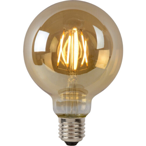 Lucide G95 - Filament lamp - LED Dimbaar - Ø 9,5 cm - E27 - 5W 2700K - Amber