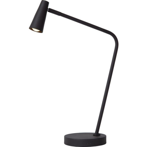 Lucide STIRLING - Oplaadbare Bureaulamp - Dimbaar LED 3W 2700K - Zwart