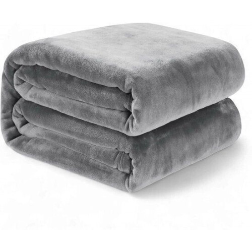 Luft Fleece Deken - 230x200cm - Extra groot en super zacht - Grijs Tweedehands