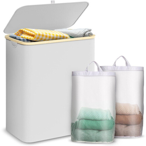 Lugia Wasmand - 141L - 2 Waszakken - Natuurlijk Bamboe - Grijs Tweedehands