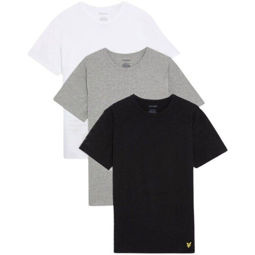 Lyle & Scott Basic Lounge Shirt Heren - V-hals - 3-pack (3 stuks) - Maat S - Zwart Grijs Wit