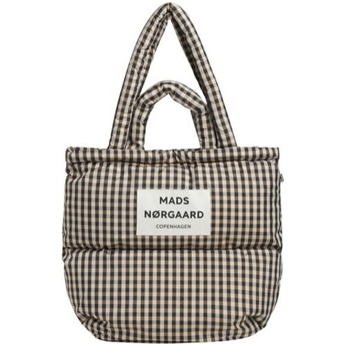 Mads Nørgaard dames vegan Shopper Duvet Pillow Zwart Beige Tweedehands