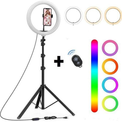Magnify® 10"Ringlamp - Statief 186cm - 2 Telefoonhouders - Bluetooth Shutter - TikTok Tweedehands
