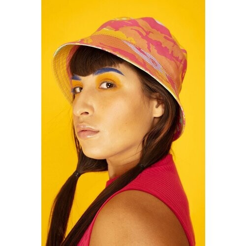 MAHLA dames vegan Bucket Hat Funkydelica Oranje Tweedehands
