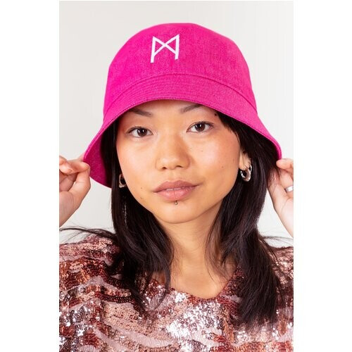 MAHLA dames vegan Bucket Hat Logo Roze Tweedehands