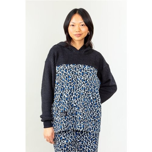 MAHLA dames vegan Daria Hoodie Blauw Luipaard