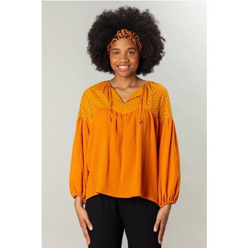 MAHLA dames vegan Delilah Blouse Gebrand Oranje