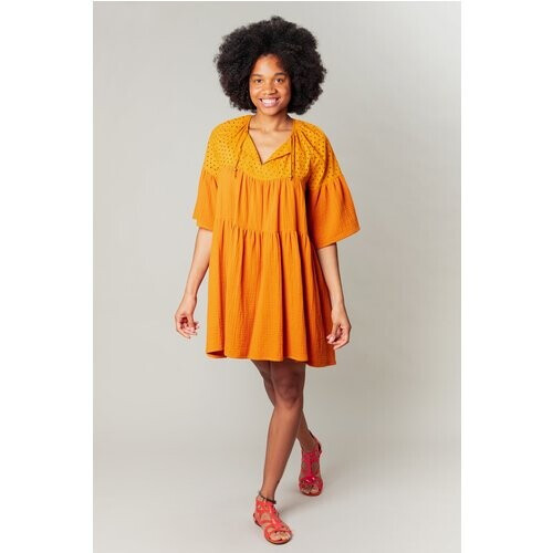 MAHLA dames vegan Delilah Jurk Burned Orange Tweedehands