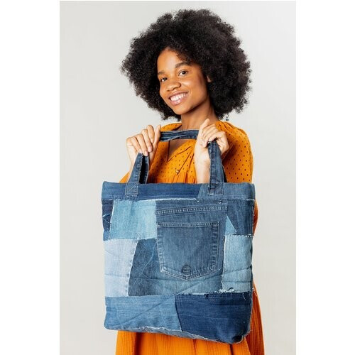 MAHLA dames vegan Nova Upcycled Denim Shopper