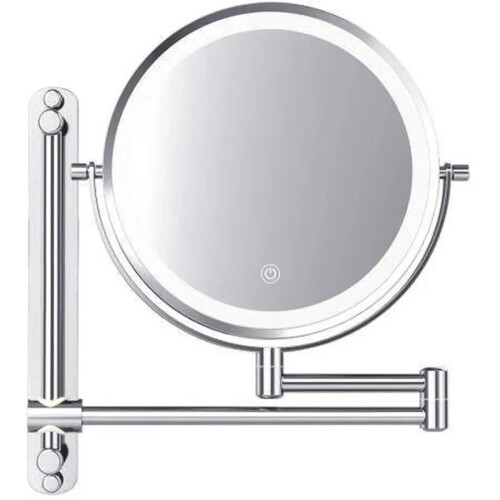 Make Up Spiegel met Led Verlichting - 7X Vergroting - Wandspiegel Rond - Scheerspiegel Wandmodel - Badkamer - Douche - Chroom