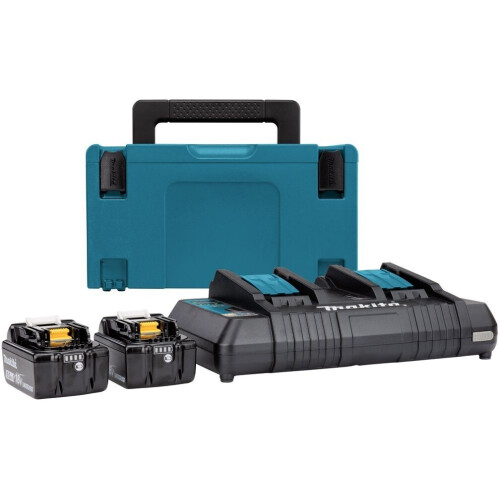 Makita 197629-2 - Accu Starterset 18V - 2x 5.0Ah accu's + duolader DC18RD (2 stuks) Tweedehands