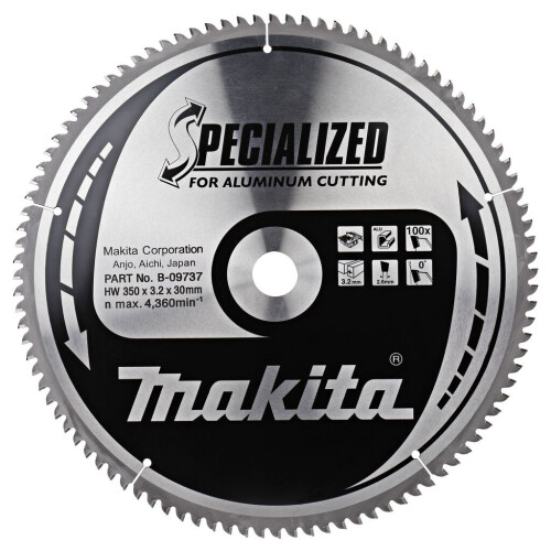 Makita B-09737 - Cirkelzaagblad 350x30 mm - 100T - Fijn zaagsnede Tweedehands
