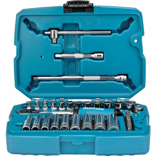 Makita B-65567 - Doppenset 1/4 VK 34-delig - 84 tands ratel - Blauw