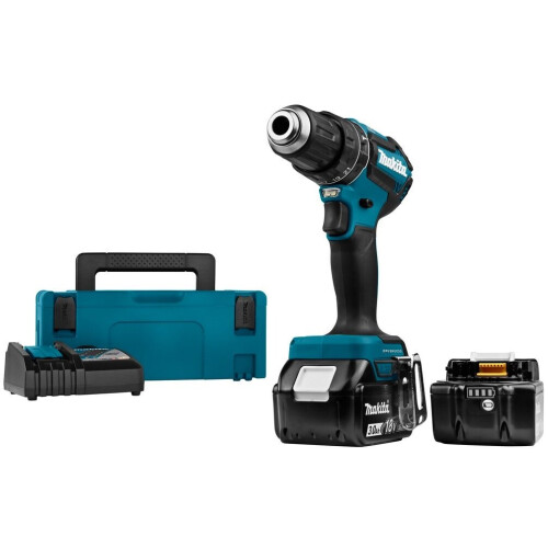 Makita DHP485RFJ - 18V Klopboor-/schroefmachine - 2 3,0 Ah accu's en snellader Tweedehands