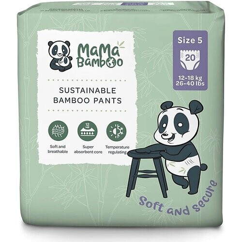 Mama Bamboo Eco Luierbroekjes - X-Large Plus - Maat 5+ 20 stuks Tweedehands