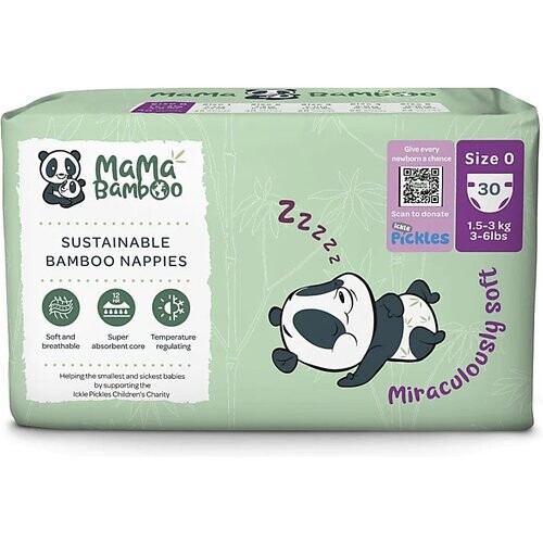 Mama Bamboo Eco Luiers - Prematuur - Maat 0 30 stuks Tweedehands