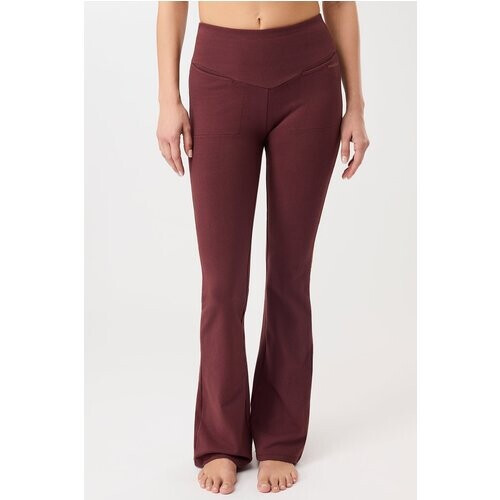 MANDALA dames vegan Flared Legging Back Envelope Robijnrood Tweedehands