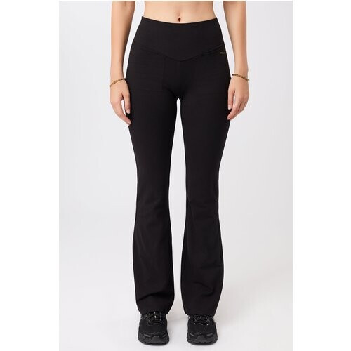 MANDALA dames vegan Flared Legging Back Envelope Zwart Tweedehands