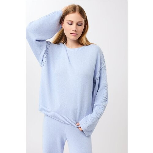 MANDALA dames vegan Gebreide Trui Mandala Loose Halcyon Blauw Tweedehands