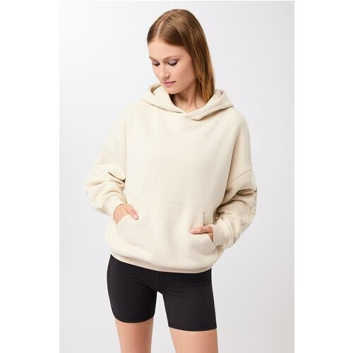 MANDALA dames vegan Hoodie Basic Signature Morning Wit Tweedehands
