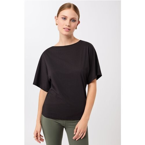 MANDALA dames vegan Shirt Butterfly Zwart Tweedehands
