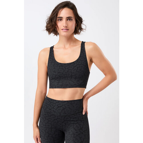 MANDALA dames vegan Sportbeha Printed Leo Zwart Tweedehands