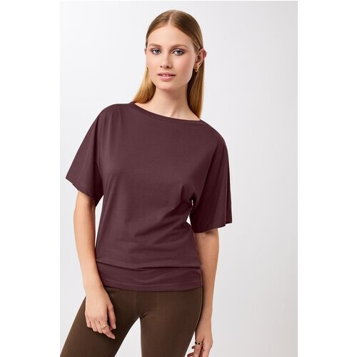 MANDALA dames vegan T-Shirt Butterfly Robijnrood Tweedehands