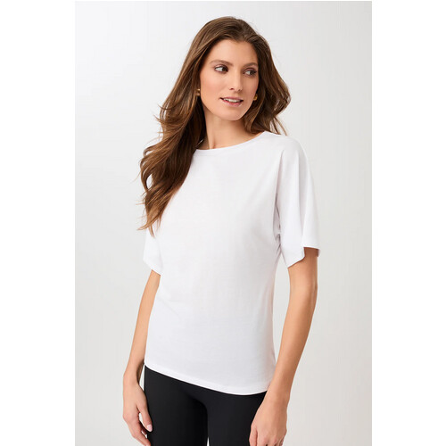 MANDALA dames vegan T-Shirt Butterfly Wit Tweedehands