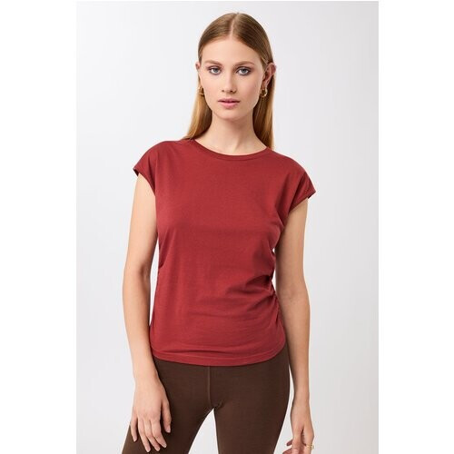 MANDALA dames vegan Top Met Zijruches Siena Tweedehands