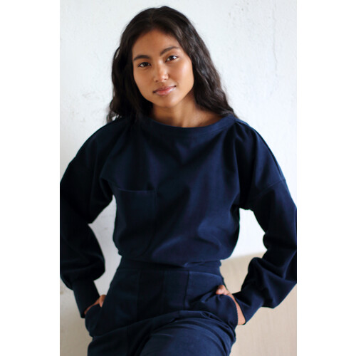 ManduTrap dames vegan Sweatshirt Cana Blauw Tweedehands