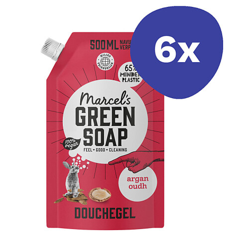 Marcel's Green Soap Douchegel Refill Stazak Argan & Oudh 6x 500ml Tweedehands