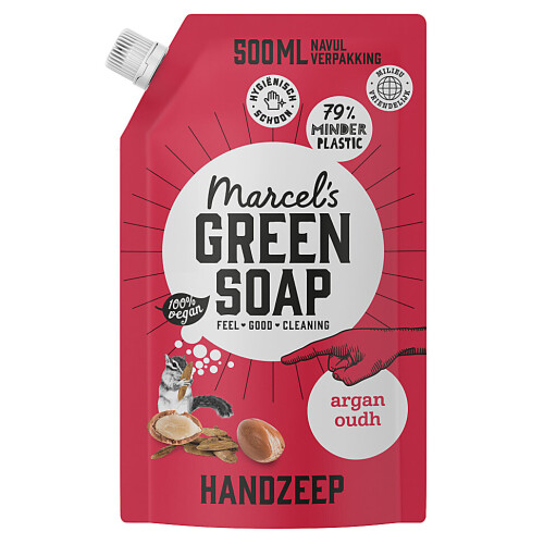 Marcel's Green Soap Handzeep Argan & Oudh Refill Stazak 500ML Tweedehands