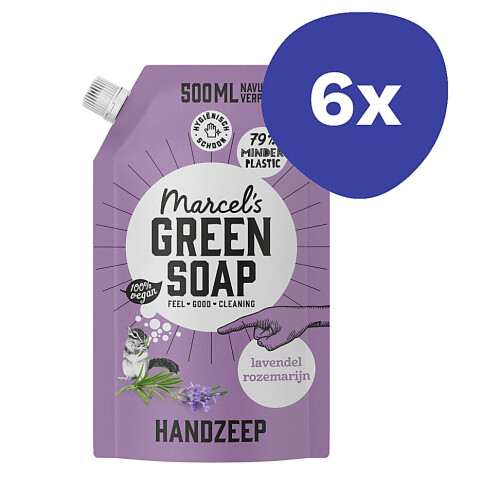 Marcel's Green Soap Handzeep Lavendel & Rozemarijn Stazak 6x 500ml Tweedehands