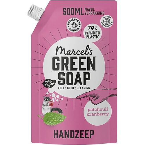 Marcel's Green Soap Handzeep Patchouli & Cranberry Navul Stazak 500ml Tweedehands