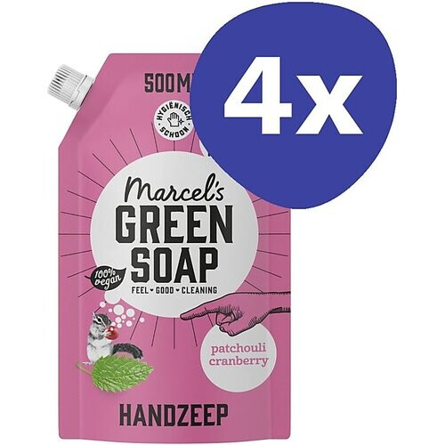 Marcel's Green Soap Handzeep Patchouli & Cranberry Stazak Multipack x4 Tweedehands