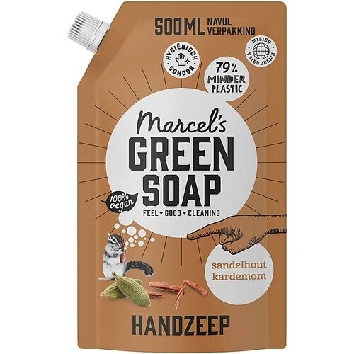 Marcel's Green Soap Handzeep Sandelhout & Kardemom Navul Stazak 500ml Tweedehands