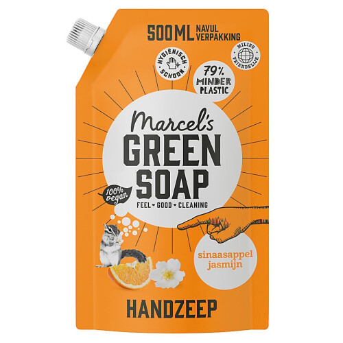 Marcel's Green Soap Handzeep Sinaasappel & Jasmijn Stazak 500ml Tweedehands