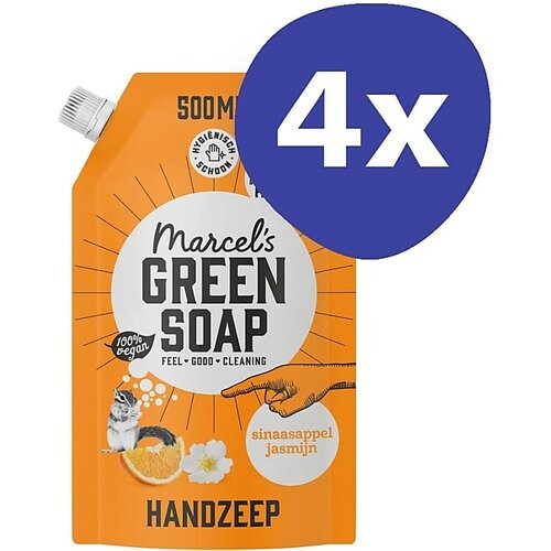 Marcel's Green Soap Handzeep Sinaasappel & Jasmijn Stazak Multipack x4 Tweedehands