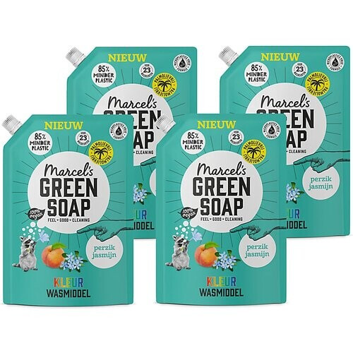 Marcel's Green Soap Kleur Wasmiddel Stazak Perzik & Jasmijn 4x 1L Tweedehands