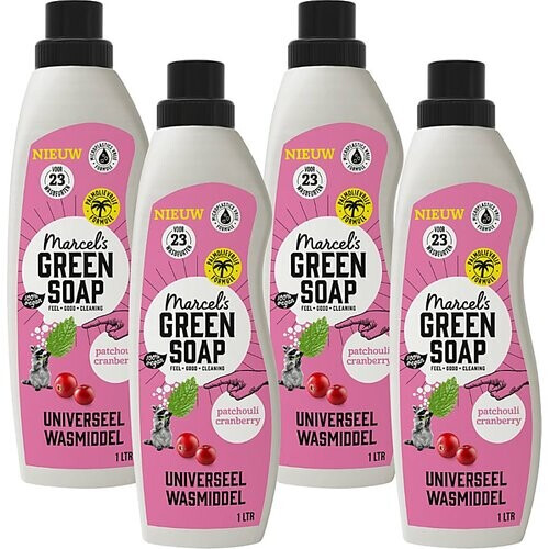 Marcel's Green Soap Wasmiddel Patchouli & Cranberry Multipack x4 Tweedehands