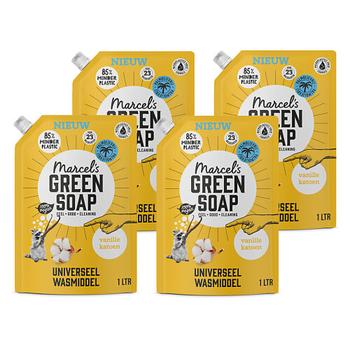 Marcel's Green Soap Wasmiddel Stazak Vanille & Katoen 4x 1L Tweedehands